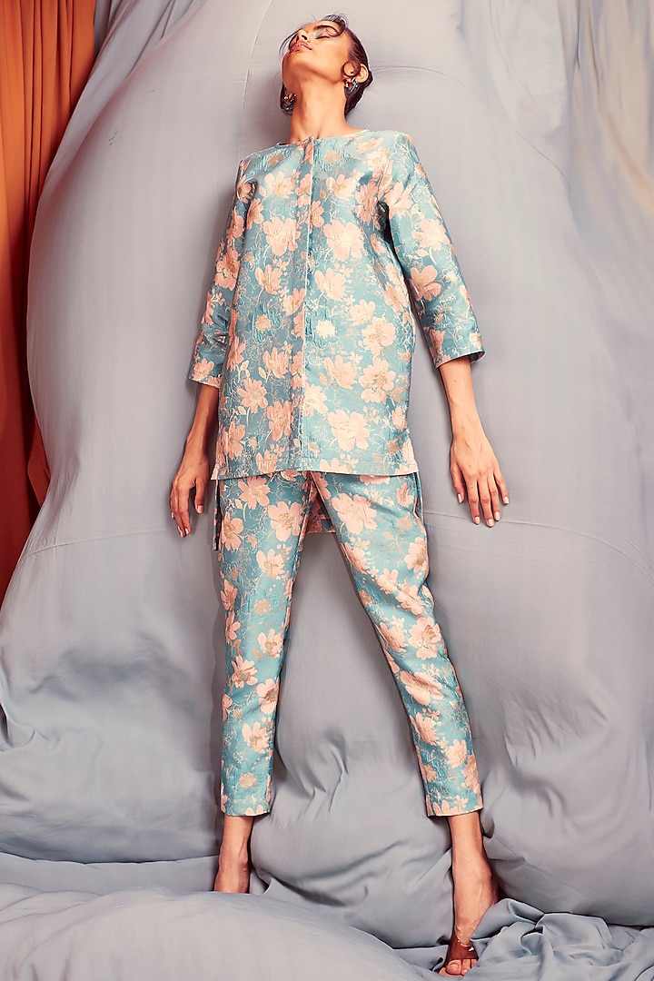 Multi-Colored Brocade Pant Set by Dash and Dot