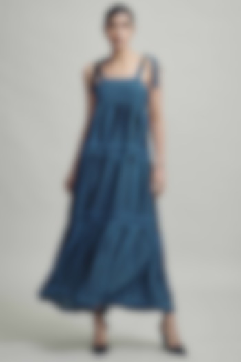 Turquoise & Black Striped Maxi Summer Dress by Dash and Dot at Pernia's Pop Up Shop