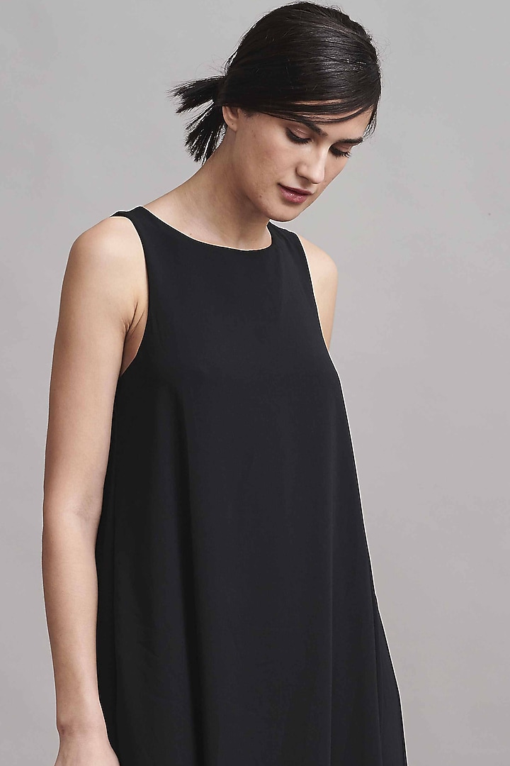 Black Color Blocked A-Line Maxi Summer Dress by Dash and Dot at Pernia's Pop Up Shop