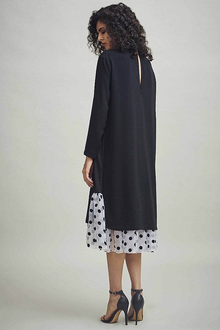 Black Layered Midi Shift Summer Dress by Dash and Dot at Pernia's Pop Up Shop