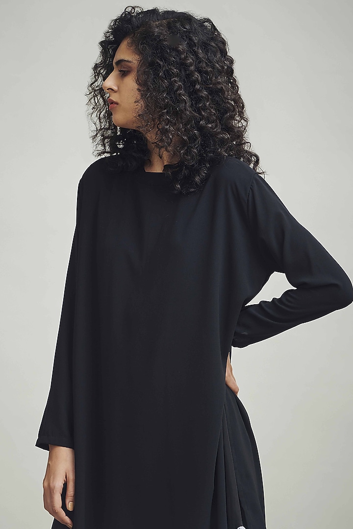 Black Layered Midi Shift Summer Dress by Dash and Dot at Pernia's Pop Up Shop