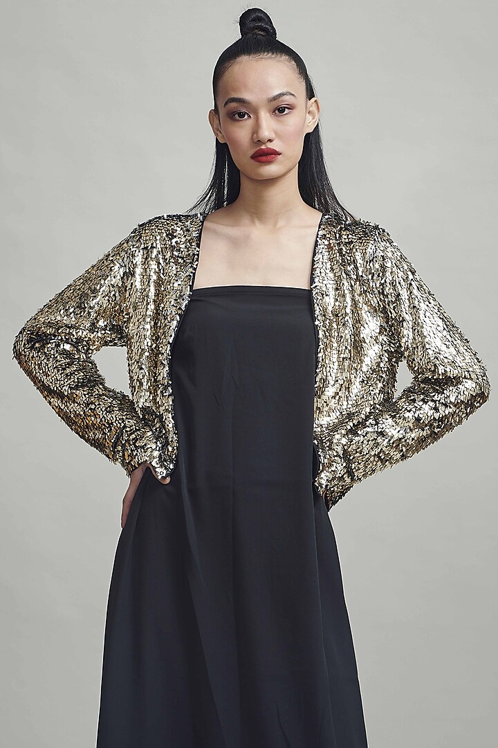 Gold & Silver Sequins Bolero Jacket by Dash and Dot