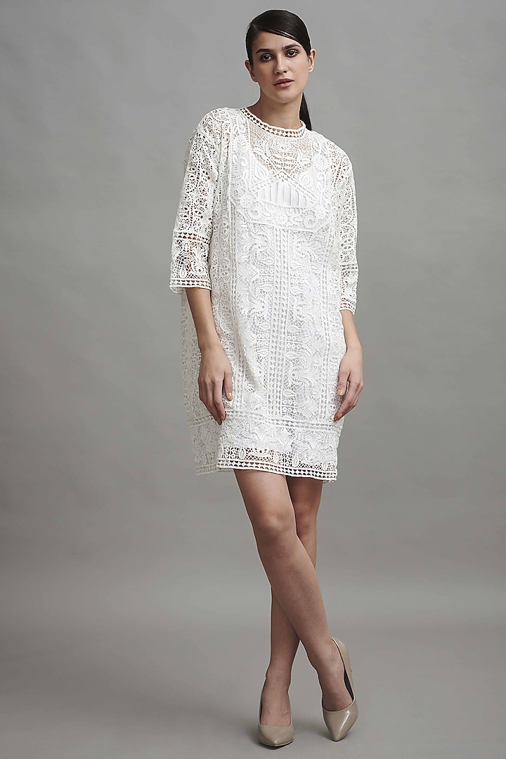 White Lace Dress With Slip by Dash and Dot