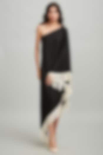 Black Viscose One-Shoulder Maxi Summer Dress by Dash and Dot at Pernia's Pop Up Shop