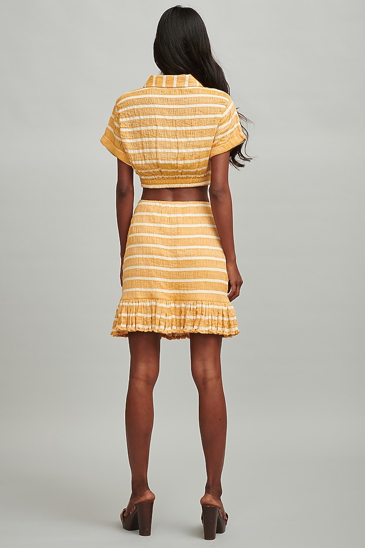 Mustard & White Striped Co-Ord Set by Dash and Dot at Pernia's Pop Up Shop