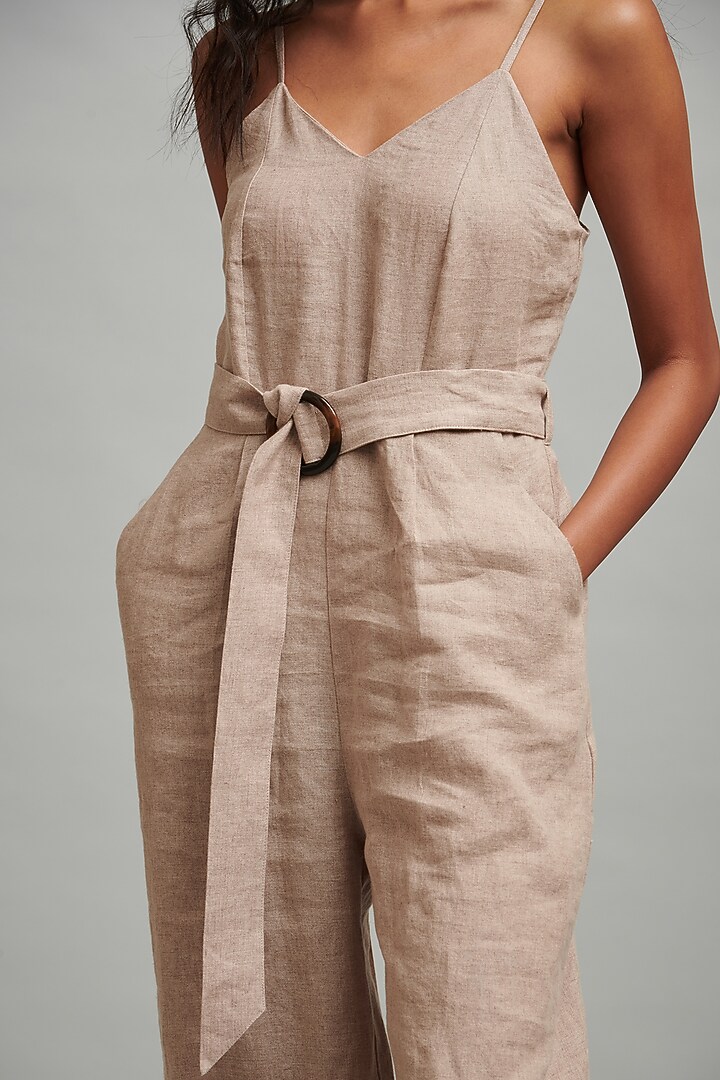 Natural Colored Linen Jumpsuit by Dash and Dot at Pernia's Pop Up Shop