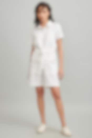 White Linen Playsuit by Dash and Dot at Pernia's Pop Up Shop