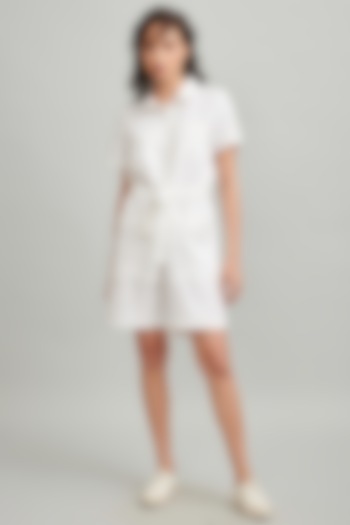 White Linen Playsuit by Dash and Dot
