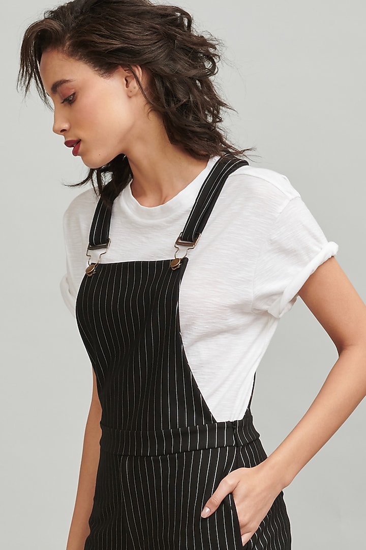 Black Viscose Dungarees by Dash and Dot at Pernia's Pop Up Shop