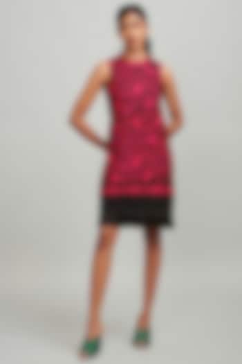 Fuchsia & Black Embroidered Summer Dress by Dash and Dot at Pernia's Pop Up Shop