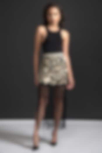 Black Embroidered Skirt by Dash and Dot at Pernia's Pop Up Shop