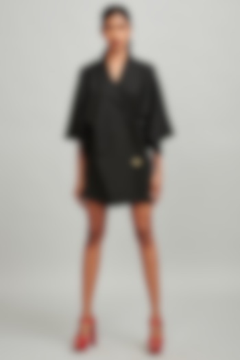 Black Linen Wrap Summer Dress by Dash and Dot at Pernia's Pop Up Shop