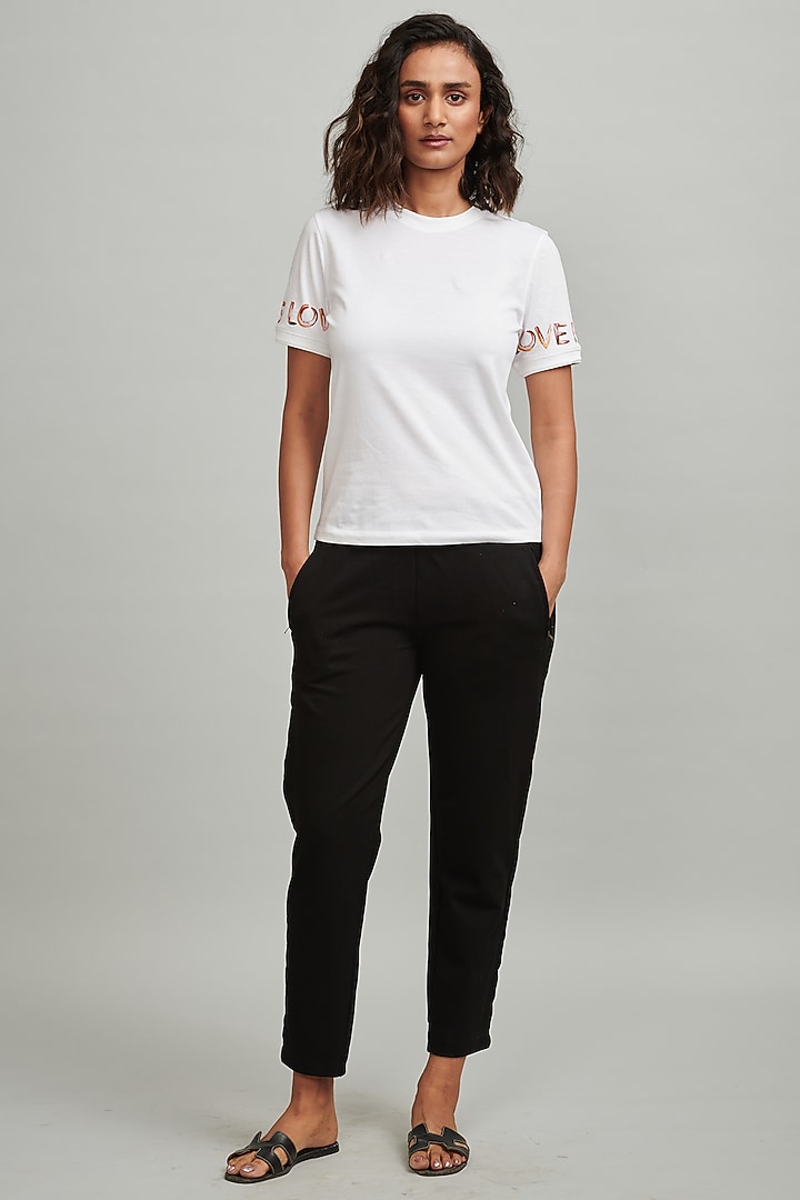 Black Viscose Cigarette Pants by Dash and Dot at Pernia's Pop Up Shop