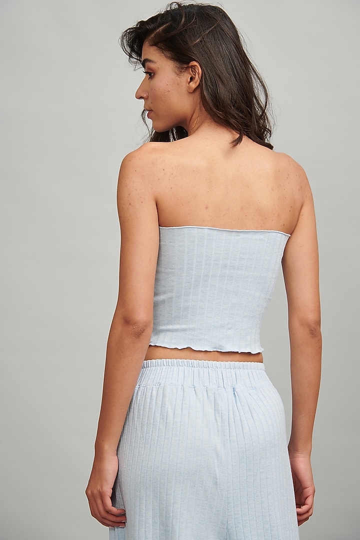 Blue Viscose Striped Pant Set by Dash and Dot at Pernia's Pop Up Shop