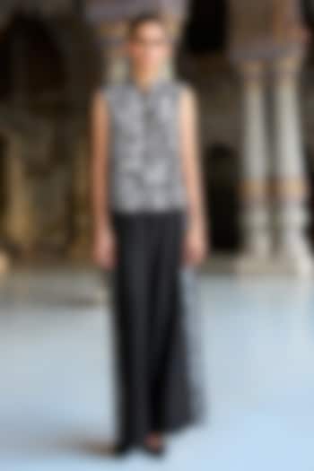 Black & Silver Viscose Pant Set by Dash and Dot at Pernia's Pop Up Shop