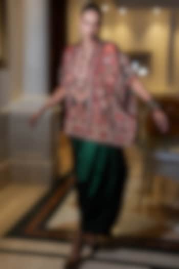 Multi-Colored Satin Floral Printed Kaftan Set by Dash and Dot at Pernia's Pop Up Shop