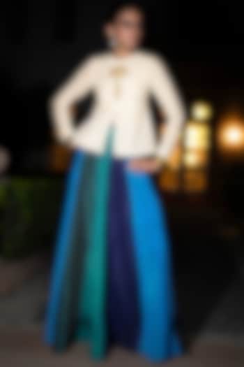 Multi-Colored Viscose Paneled Maxi Skirt by Dash and Dot at Pernia's Pop Up Shop