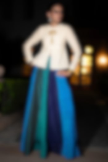 Multi-Colored Viscose Paneled Maxi Skirt Set by Dash and Dot at Pernia's Pop Up Shop