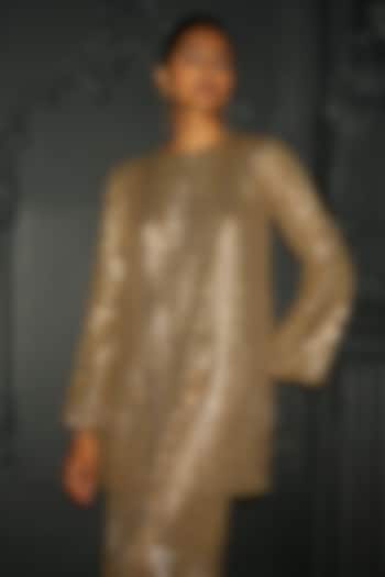 Gold Organic Viscose Embroidered Top by Dash and Dot at Pernia's Pop Up Shop