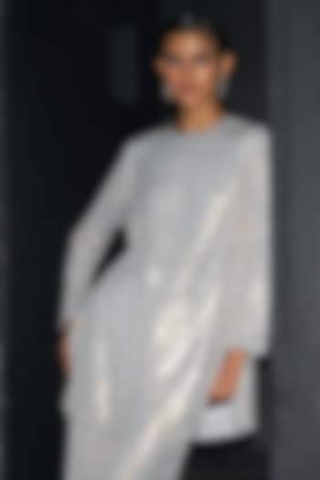 Cloud Blue Organic Viscose Embroidered Top by Dash and Dot at Pernia's Pop Up Shop