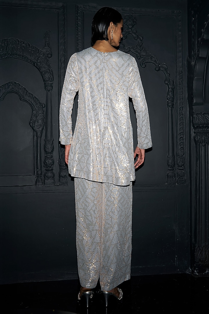 Cloud Blue Organic Viscose Embroidered Top by Dash and Dot at Pernia's Pop Up Shop