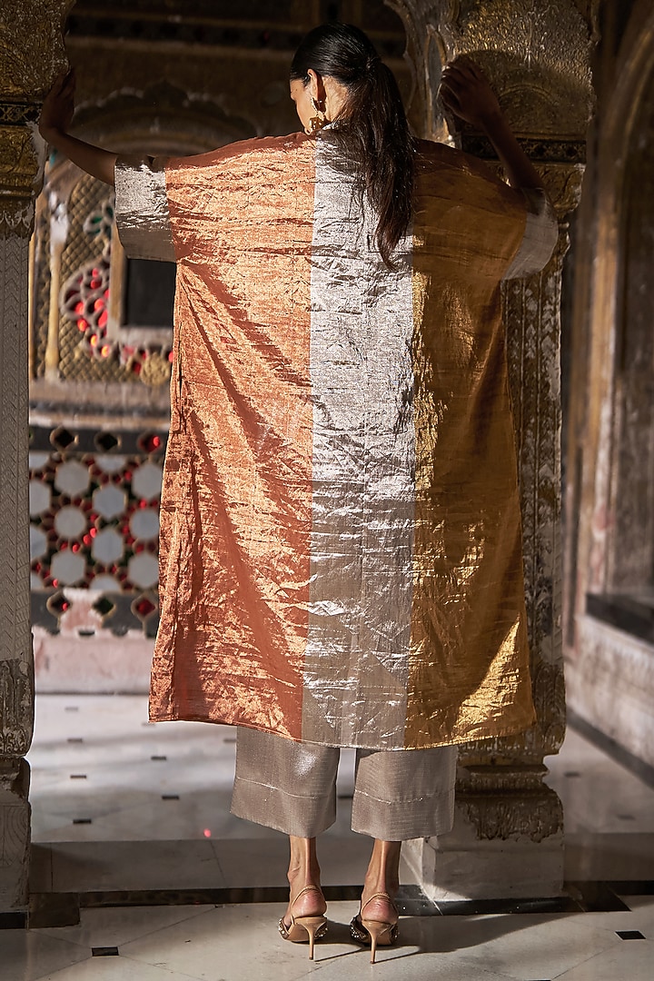 Silver Lurex & Brocade Jacquard Pants by Dash and Dot at Pernia's Pop Up Shop