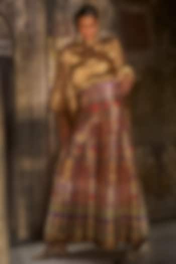 Multi-Colored Banarasi Silk Brocade Wide-Legged Pants by Dash and Dot at Pernia's Pop Up Shop