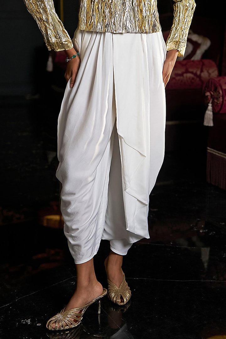Gold & Silver Recycled Polyester Hand-Crushed Jacket Set by Dash and Dot at Pernia's Pop Up Shop