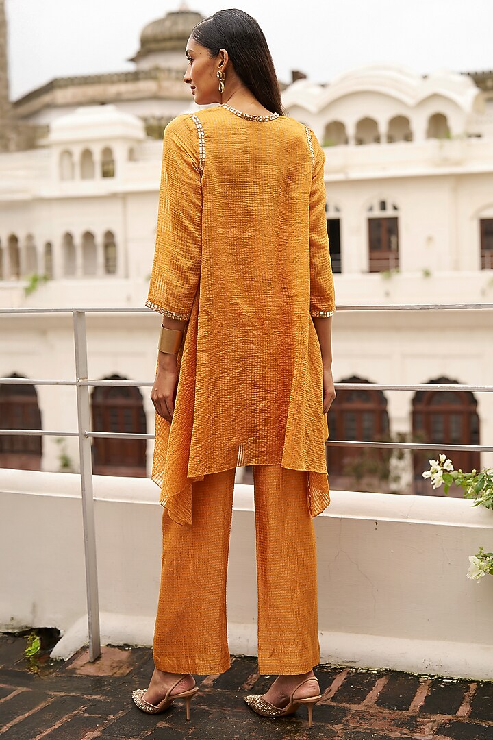Amber Colored Tissue Straight-Cut Pants by Dash and Dot at Pernia's Pop Up Shop