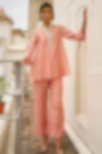 Blush Pink Tissue Pant Set by Dash and Dot at Pernia's Pop Up Shop