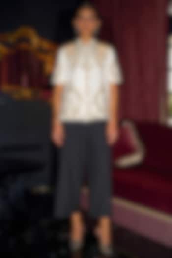 Black Polyester Culotte Pant Set by Dash and Dot at Pernia's Pop Up Shop