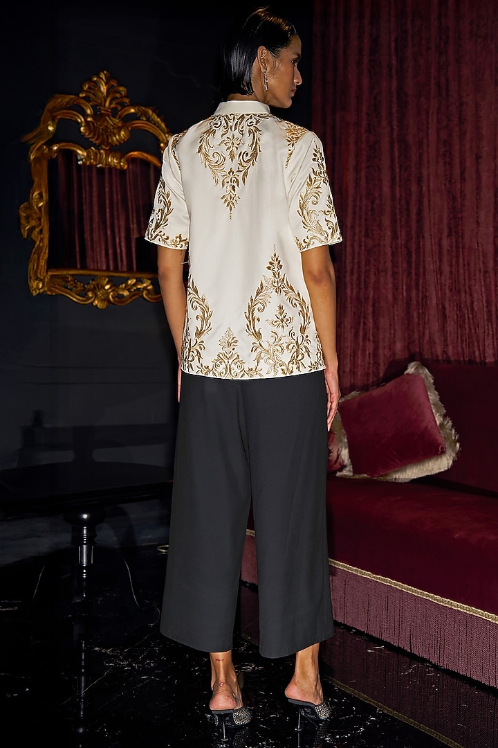 Black Polyester Culotte Pant Set by Dash and Dot at Pernia's Pop Up Shop