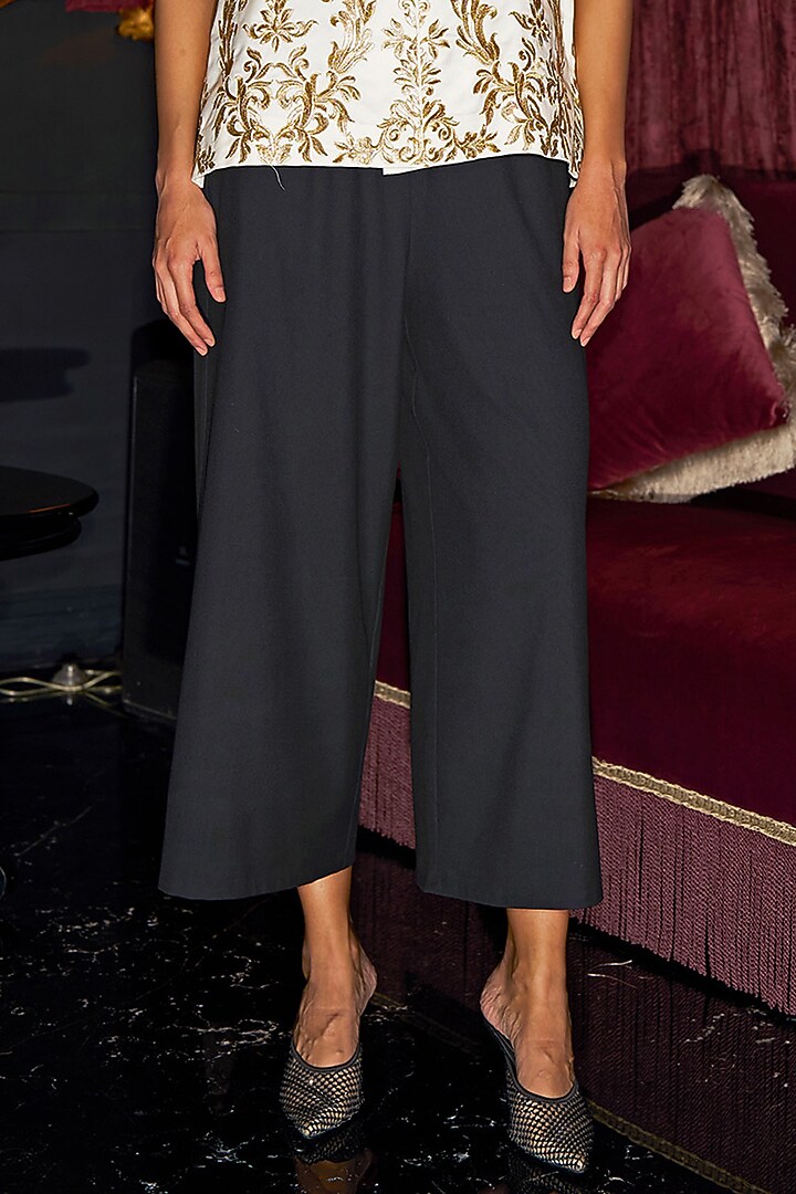 Black Polyester Culotte Pant Set by Dash and Dot at Pernia's Pop Up Shop