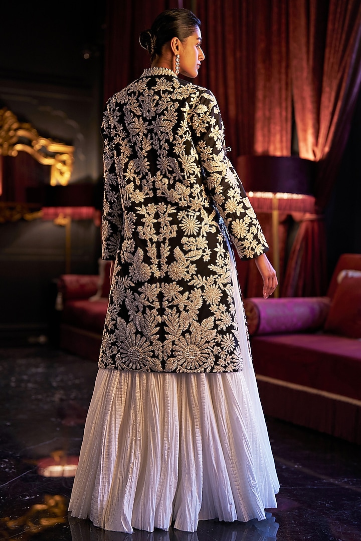 Ivory Organic Viscose Hand-Crushed Textured Maxi Skirt by Dash and Dot at Pernia's Pop Up Shop