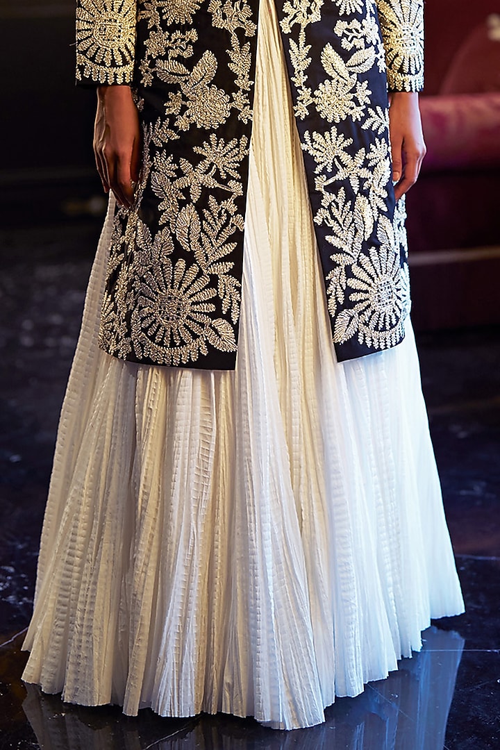 Ivory Organic Viscose Hand-Crushed Textured Maxi Skirt by Dash and Dot at Pernia's Pop Up Shop