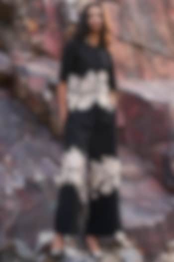 Black Embroidered Pant Set by Dash and Dot at Pernia's Pop Up Shop