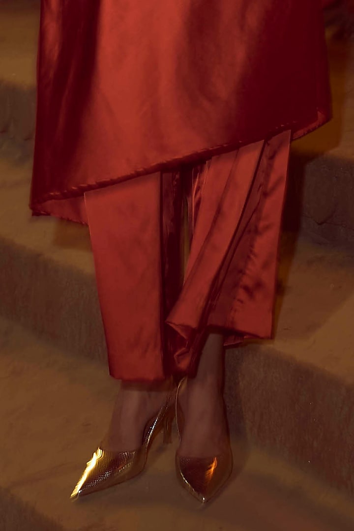 Rust Satin Co-Ord Set by Dash and Dot at Pernia's Pop Up Shop