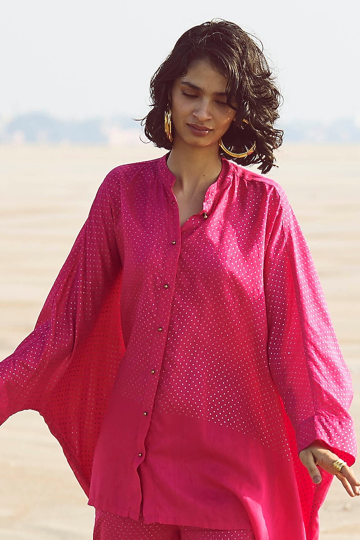 Fuchsia Viscose Cotton Printed Co-Ord Set by Dash and Dot at Pernia's Pop Up Shop