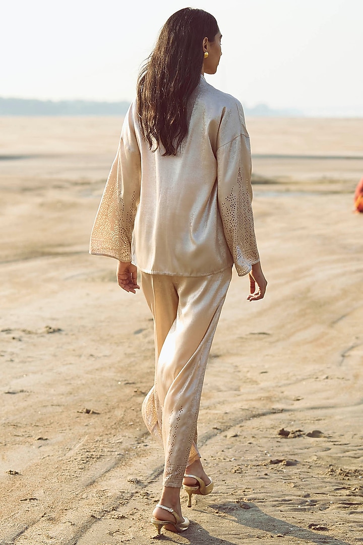 Ivory Polyester Co-Ord Set by Dash and Dot at Pernia's Pop Up Shop