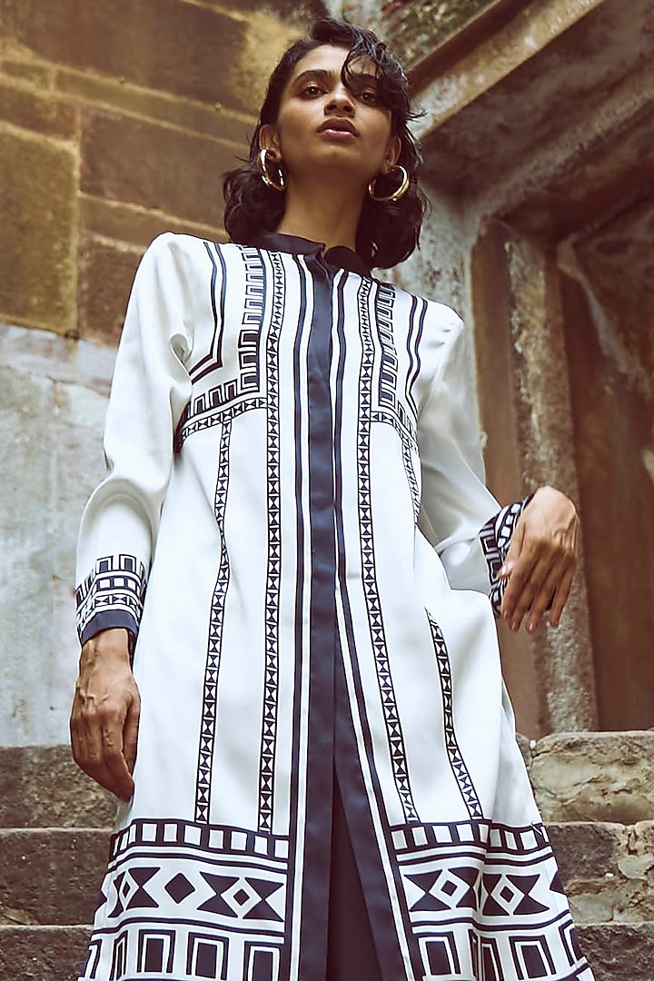 Black & White Recycled Polyester Printed Co-Ord Set by Dash and Dot at Pernia's Pop Up Shop