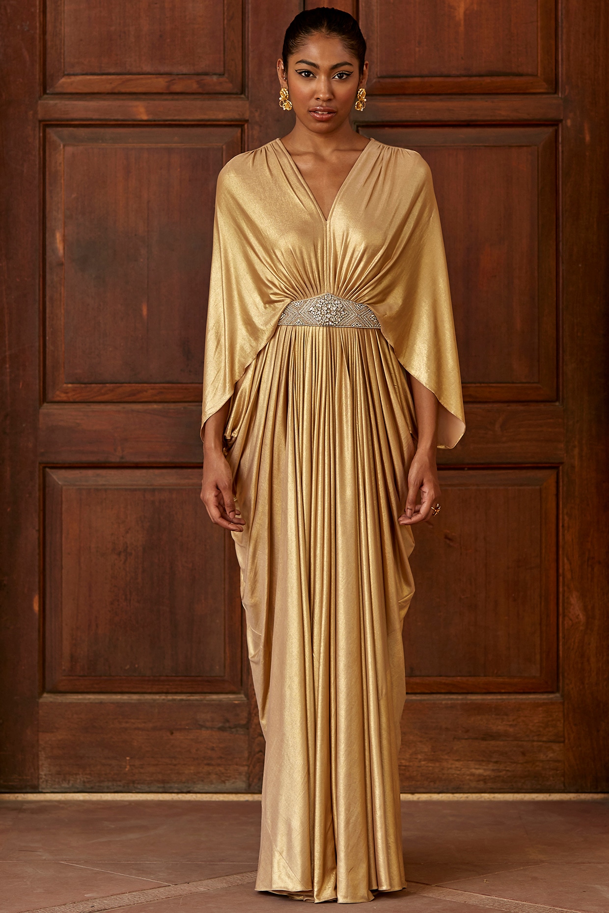 Shop Online Cream Wedding Art Silk Designer Gown : 117835 - Gown