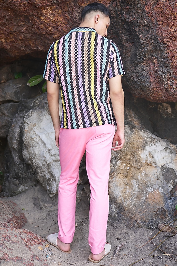 Multi-Colored Cotton Striped Summer Shirt by Dash and Dot Men at Pernia's Pop Up Shop