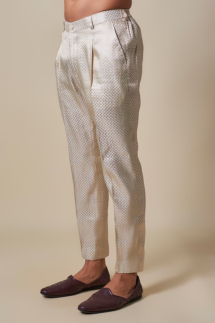 Rust Orange Mysore Silk Cutdana Embroidered Groom Sherwani Set by Dapper & Dare at Pernia's Pop Up Shop