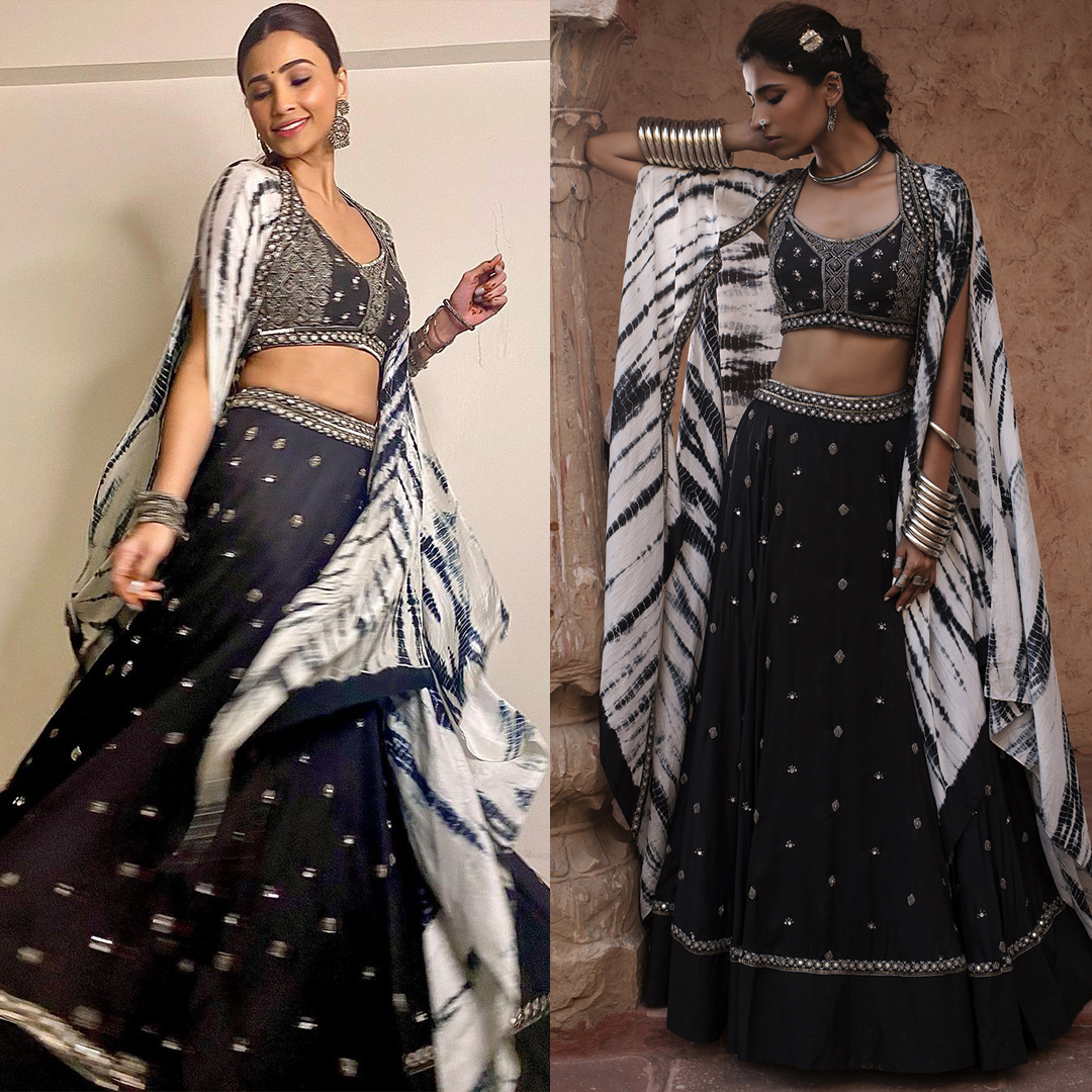 Black Embroidered Wedding Lehenga Set by Reeti Arneja at Pernia's Pop Up Shop