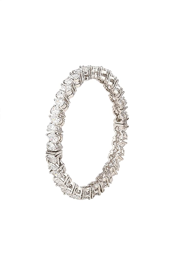 White Finish Swarovski Bangle by Diosa Paris Jewellery at Pernia's Pop Up Shop