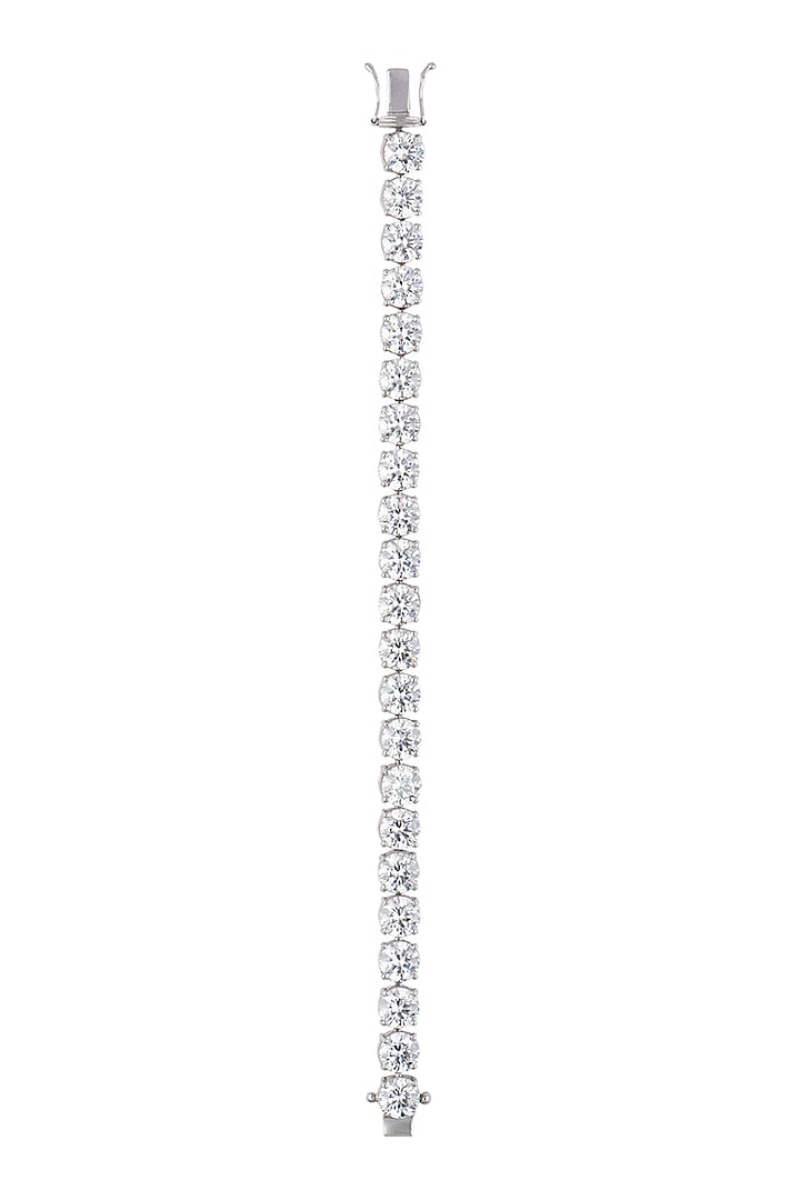 White Finish Tennis Bracelet by Diosa Paris Jewellery