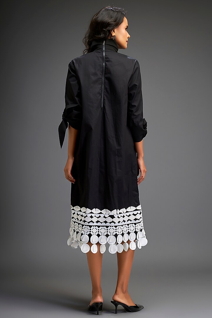 Black Cotton Midi Summer Dress by Deepika Arora at Pernia's Pop Up Shop