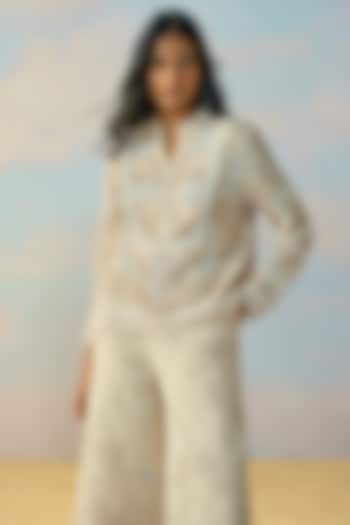 Pearlescent Ivory Organic Cotton Top by Dash and Dot at Pernia's Pop Up Shop