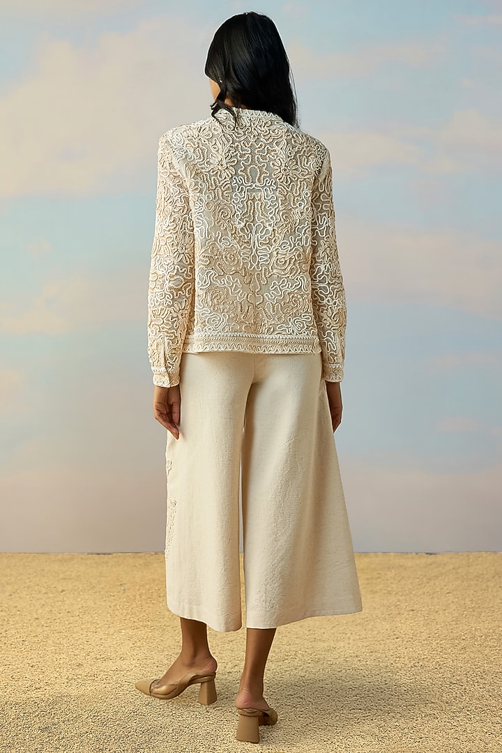 Pearlescent Ivory Organic Cotton Top by Dash and Dot at Pernia's Pop Up Shop