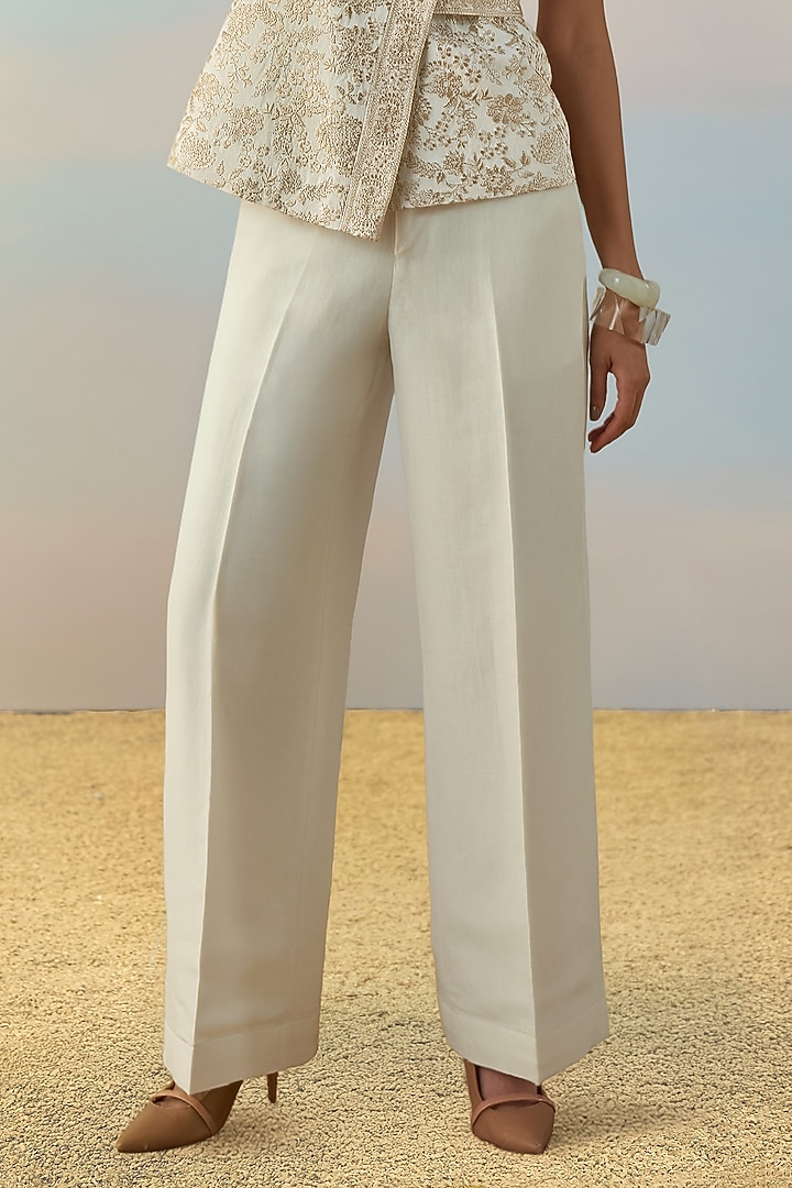 Ivory Viscose & Linen Co-Ord Set by Dash and Dot at Pernia's Pop Up Shop
